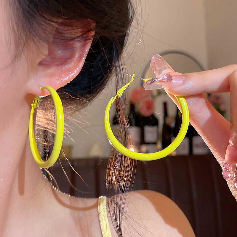Women's Big Ear Summer Seaside Vacation Style Hoop Light Luxury Temperament Stud Earrings