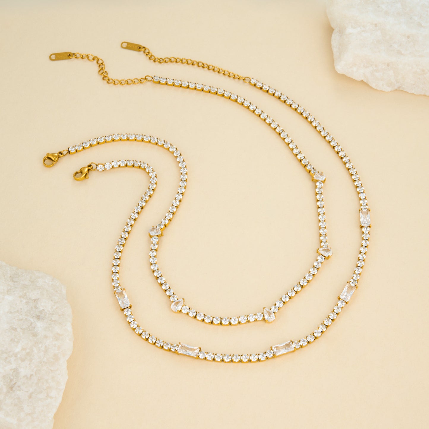 Tennis Chain Real Gold Super Flash Drill Clavicle Light Luxury Necklace