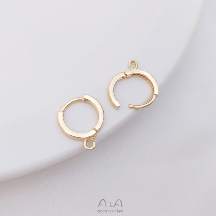 Gold-plated Color Retention Flat Ear Round Band Earrings