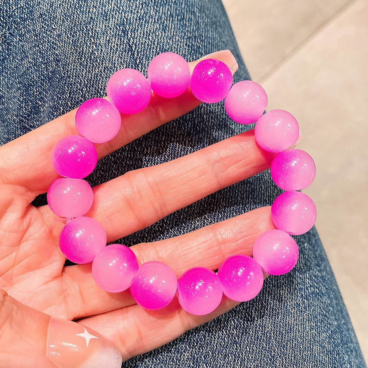 Iced Two-color Pliable Temperament Hand Toy Bracelets