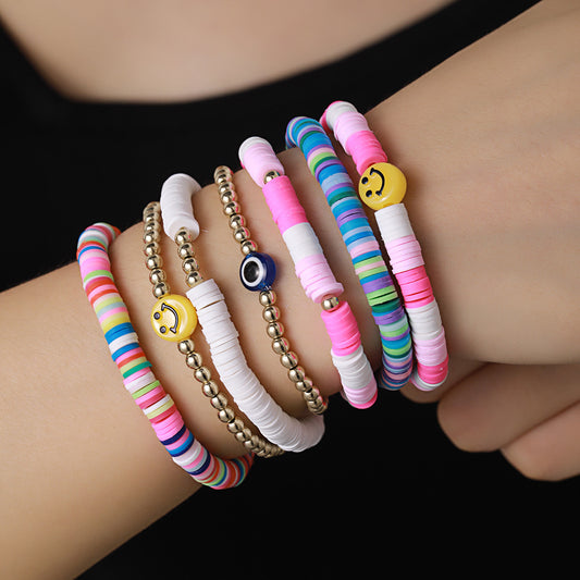 Contrast Color Polymer Clay Suit Design Sense Niche Eyes Bracelets