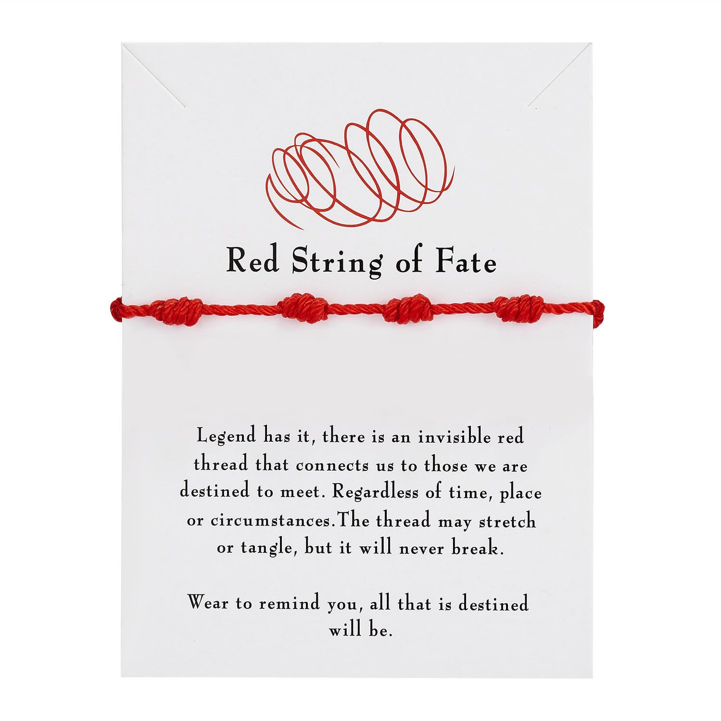Red Rope Woven Length Adjustable Couple Paper Bracelet