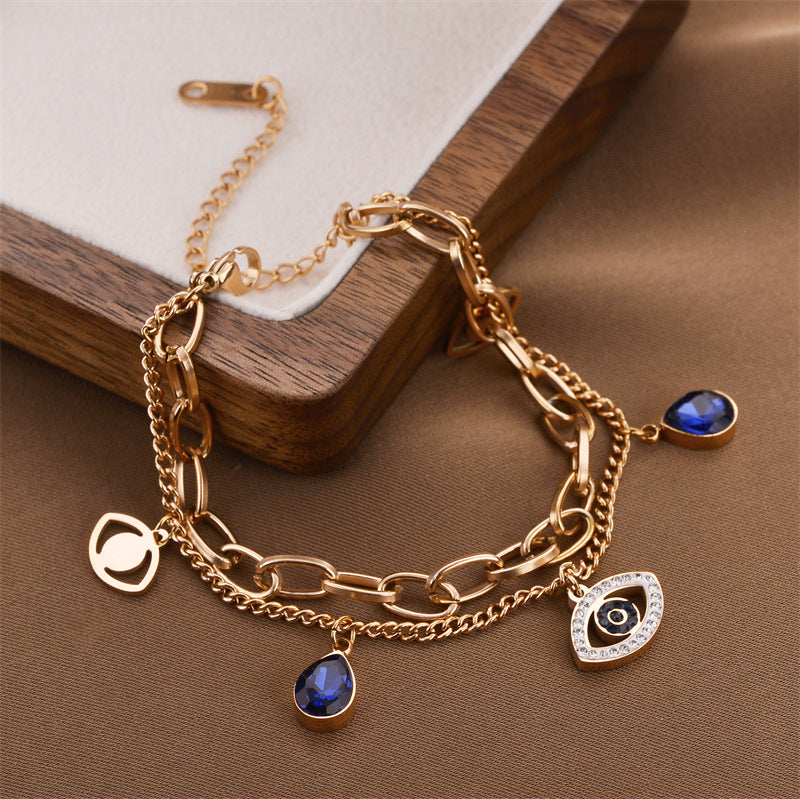 Women's Devil's Eye Titanium Steel No Fading Simple Bracelet
