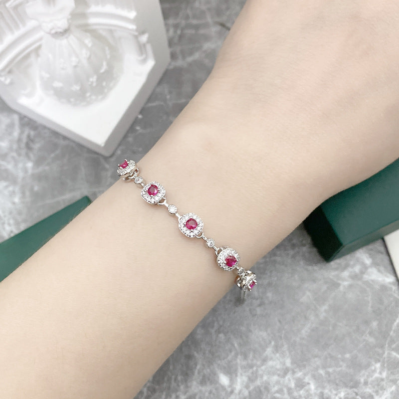 Bracelets plaqués or pour femmes, Cube de sucre en Zircon violet