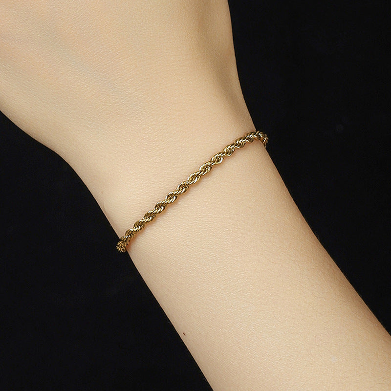 Chain Female Hip Hop Punk Gold Stainless Bracelets