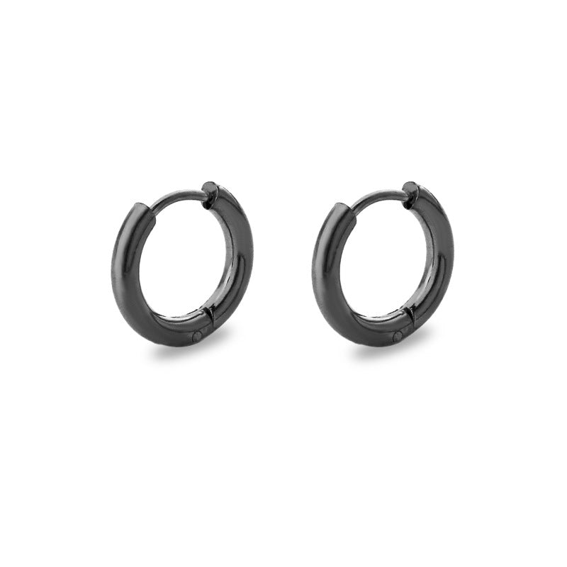 Titanium Steel Stainless Coil Trendy Arc Glossy Ear Buckle