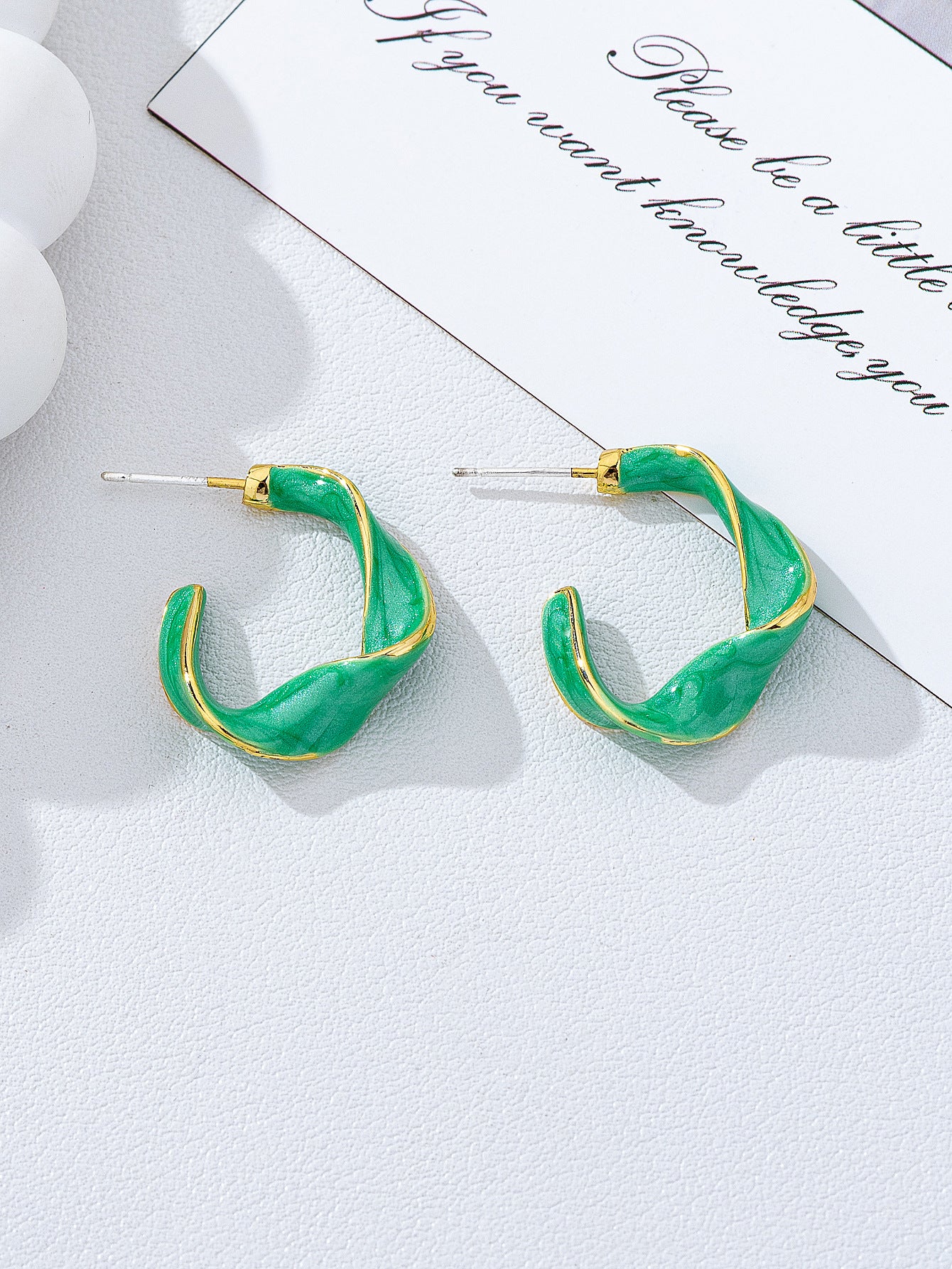 French Style Dripping Small Personalized Twisted Geometric Rings