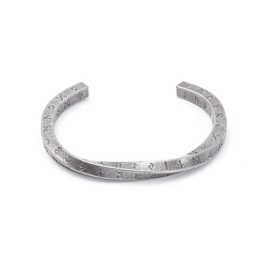 Fashion Creative Titanium Steel Twisted Lettering Four-sided Viking Text Bracelets