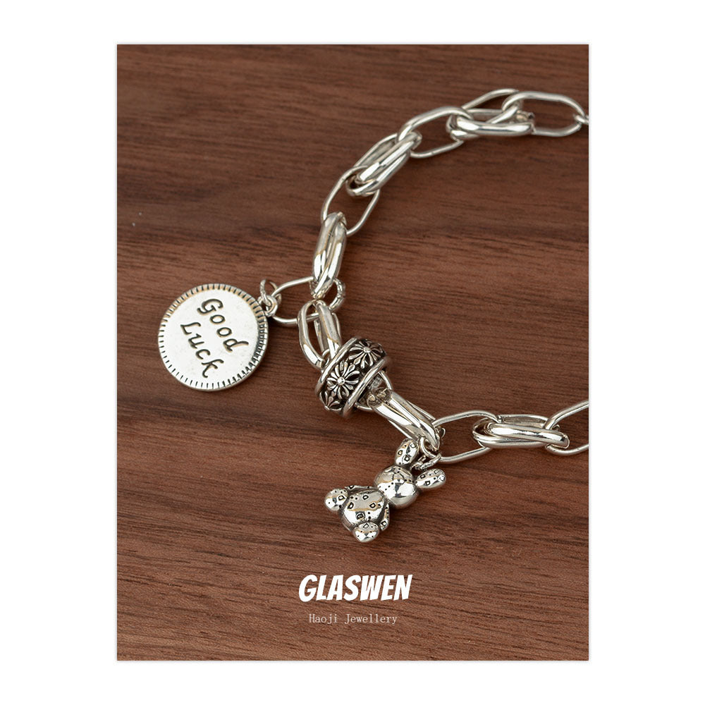 Unique Punk Style Vintage Cross Right Rain Life Bracelet