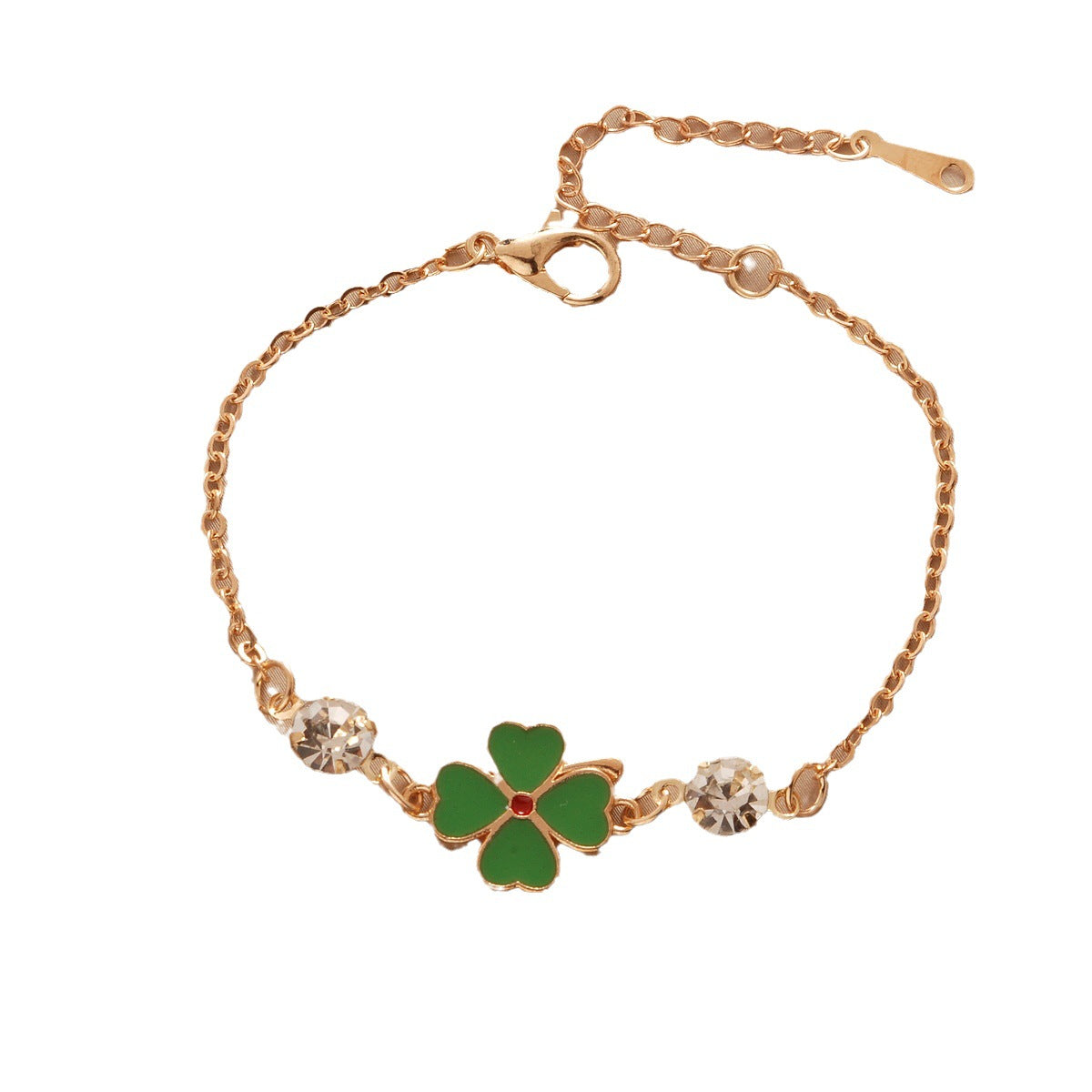 Full Of Diamond Four-leaf Clover Female Bracelets