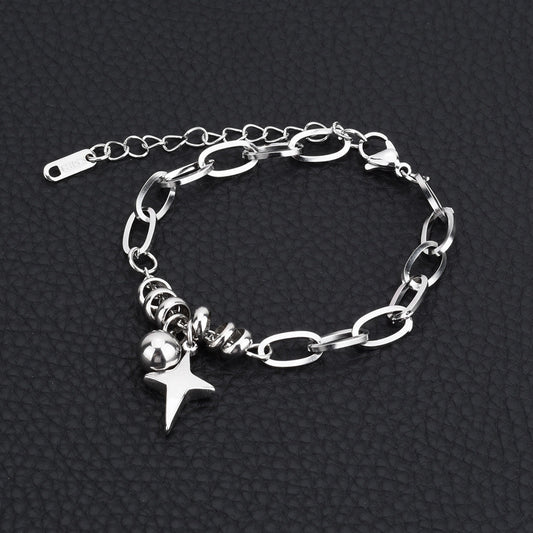 Women's & Men's & Steel Cross Star Ball Handmade Bracelets