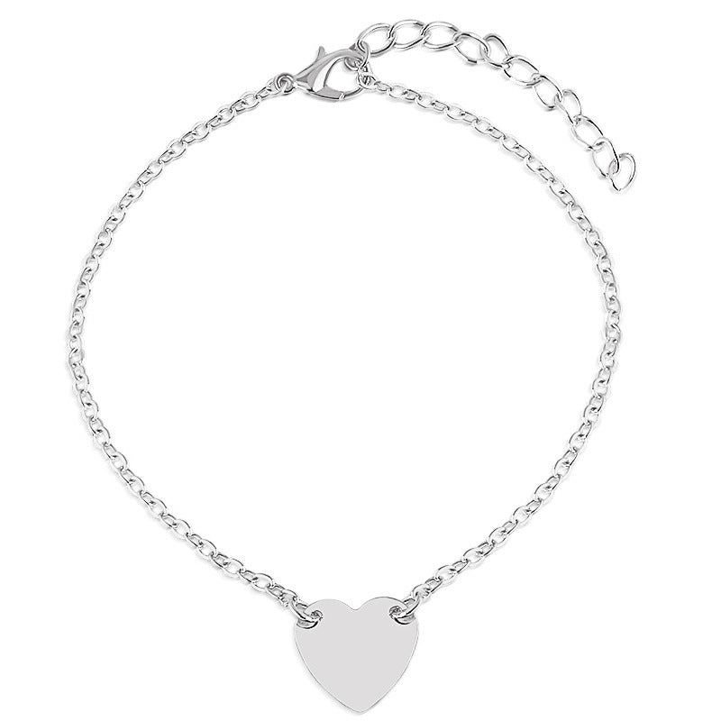 Fashion Simple Love Heart Anklet 2 Bracelets