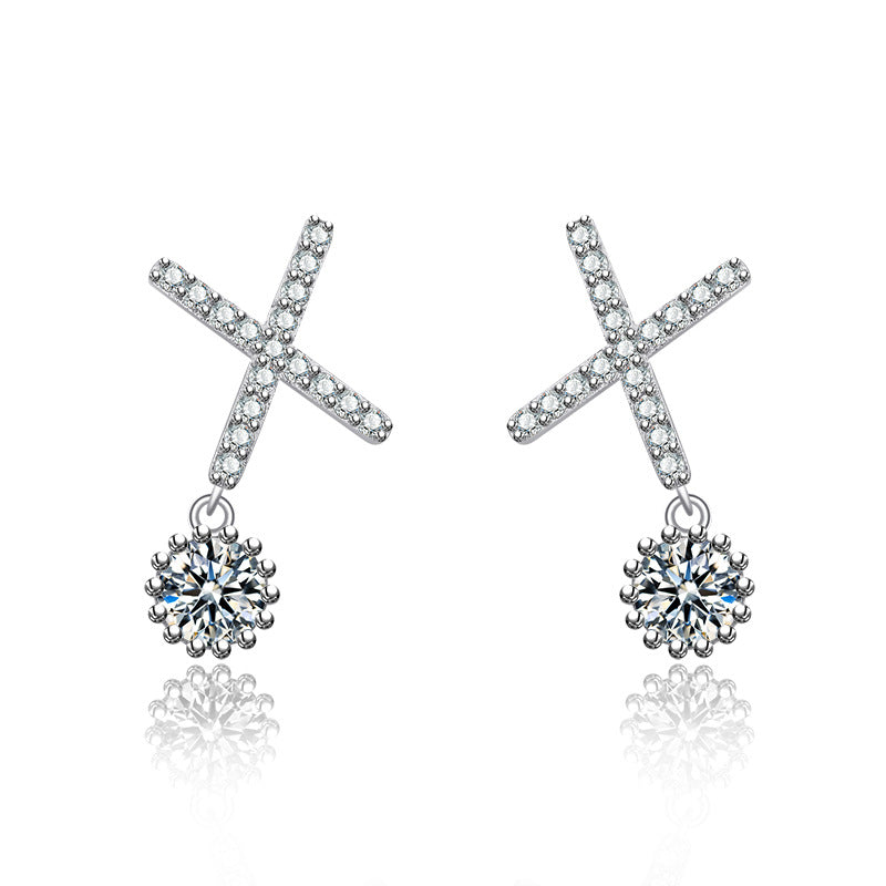 Women's Atmosphere Sense Pinch Light Luxury Rhinestone Earrings