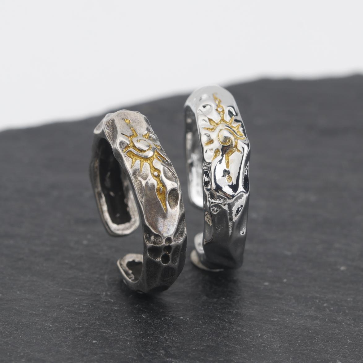 Men's Personality Trendy Cold Style Color Matching Index Finger Fashion Imitation Rings