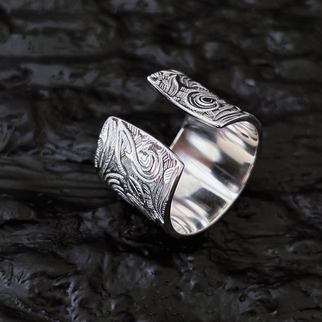 Unisex Open Minority Fashion White Moonlight Totem Rings