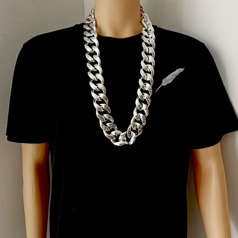 Men's Hip Hop Exaggerated Simulation Chain Plastic Gold Personalized Performance Funny Necklace