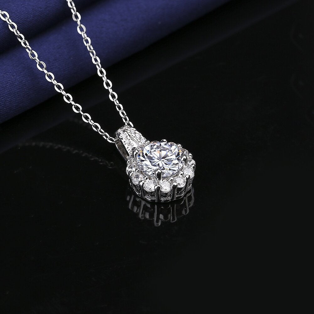 Women's Moissanite Fashion Princess Round Bag Simple Necklaces