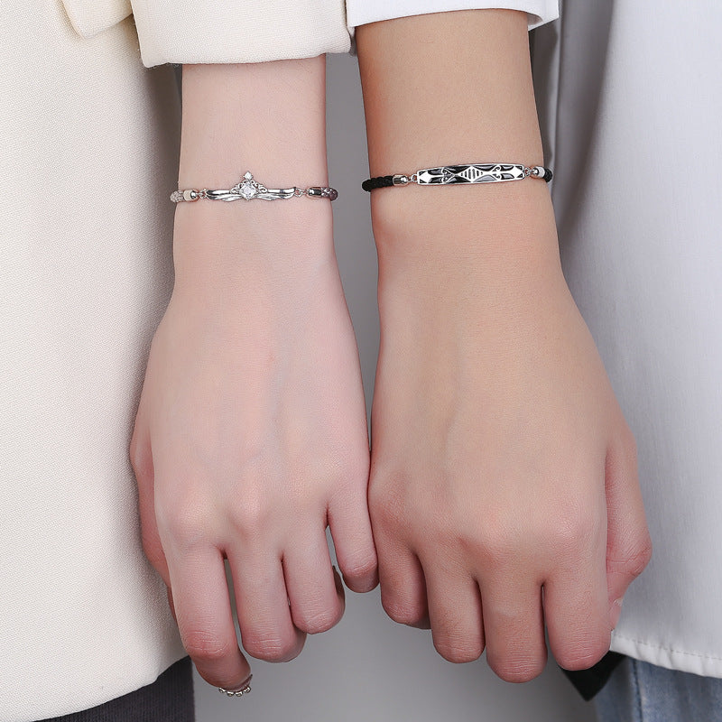 Knight Couple Sterling Sier Pair Retro Creative Hand Bracelets