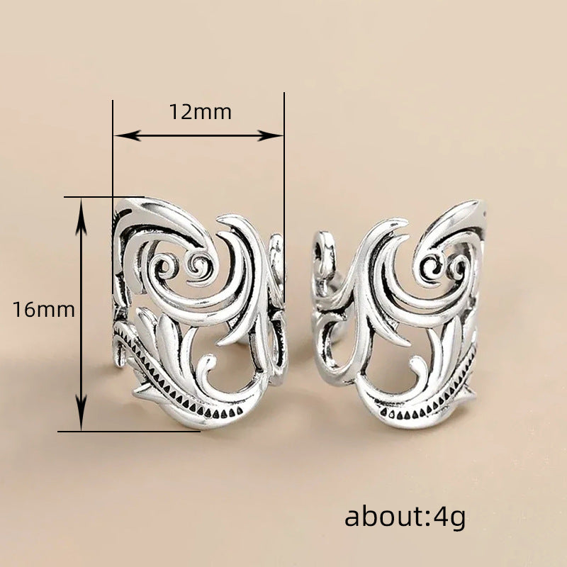 Women's Shi Cold Style Simple Retro Personalized Leaves Earless Ear Clip