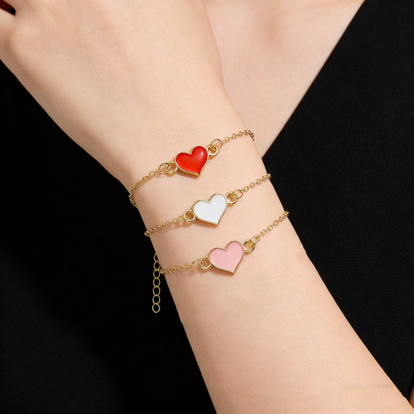 Party Simple Heart Fresh Sweet Paint Peach Bracelets