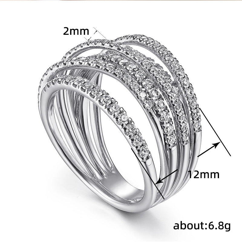 Hip Hop Style Line Winding Shiny Rings