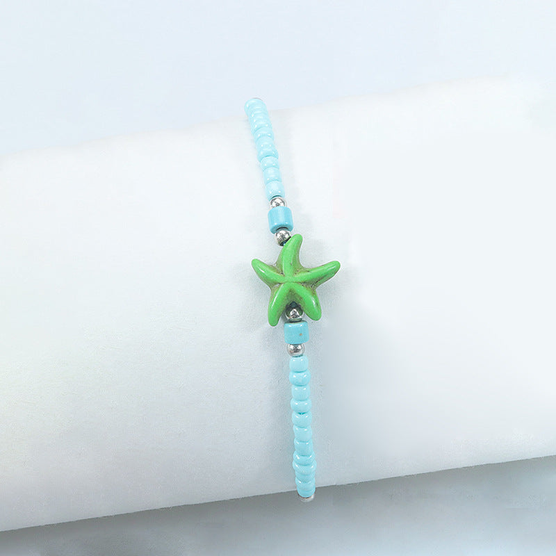 Ocean Beach Surfing Colorful Starfish Bead Bracelets