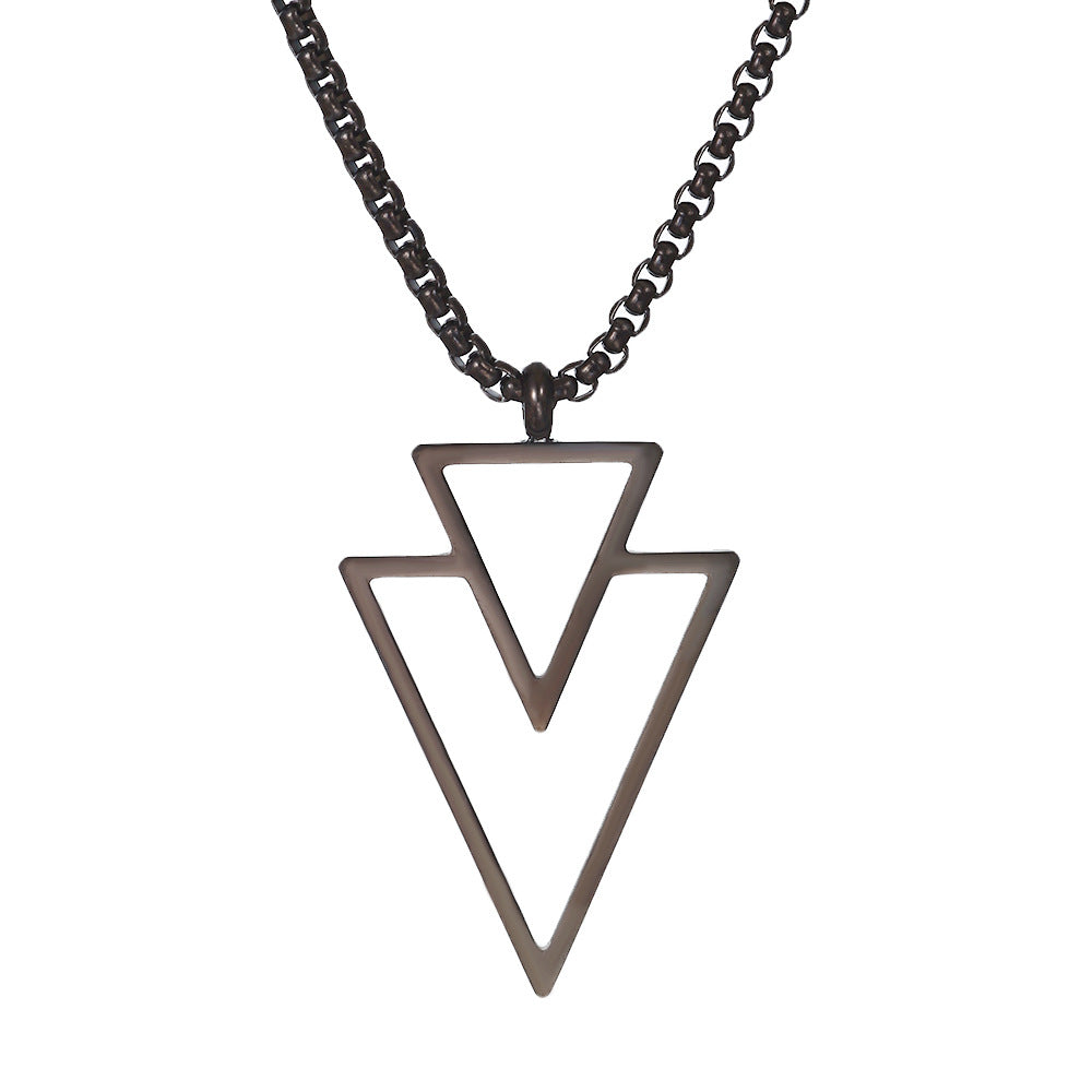 Men's Triangle Pendant Stainless Geometric Personalized Cold Necklaces