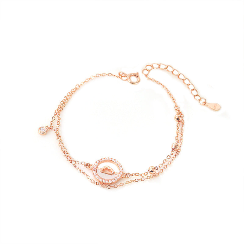 Bracelets micro incrustés de nuages ​​fritillaires double couche Sier