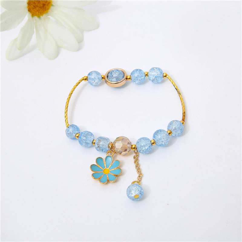 Flower Crystal String Beads Female Sunflower Bracelets