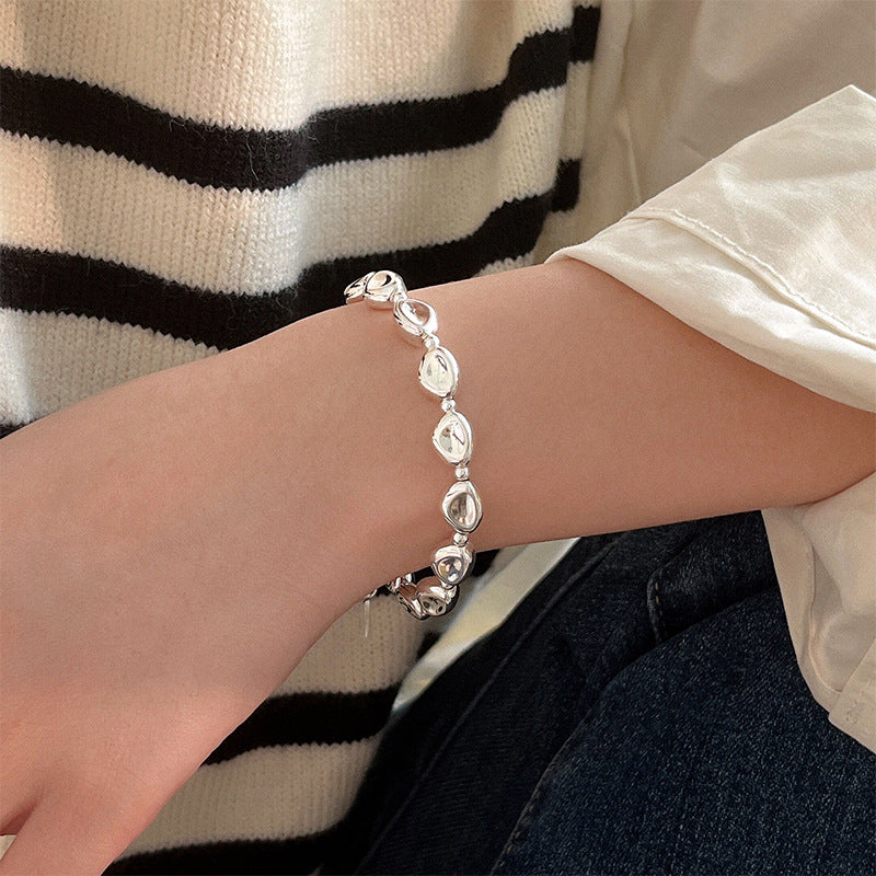 Bracelets de niche en argent Sterling Rock pour femmes