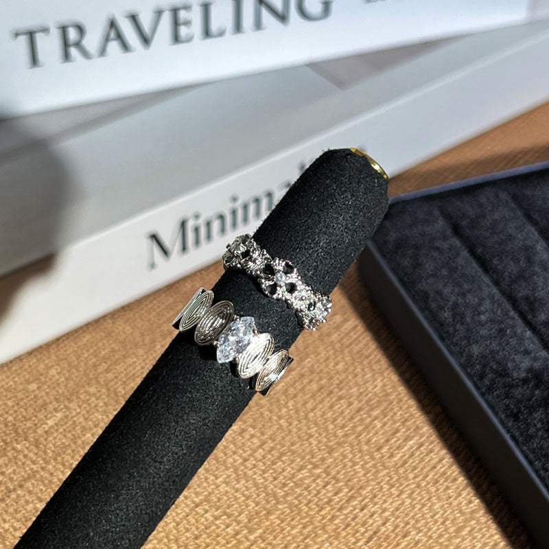 Track Niche Brushed Vintage Open Female Unisex Style Ring