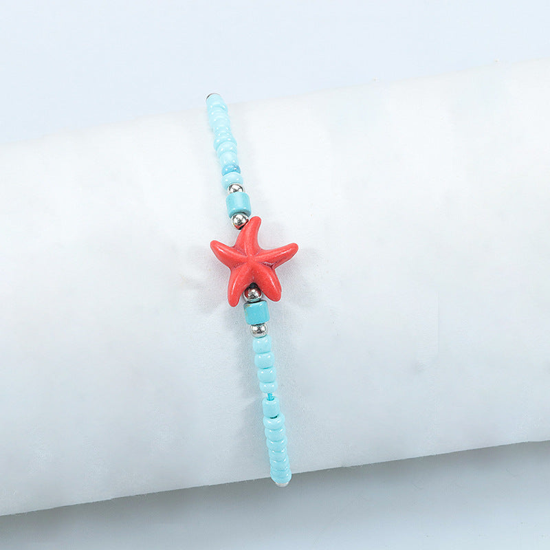 Ocean Beach Surfing Colorful Starfish Bead Bracelets