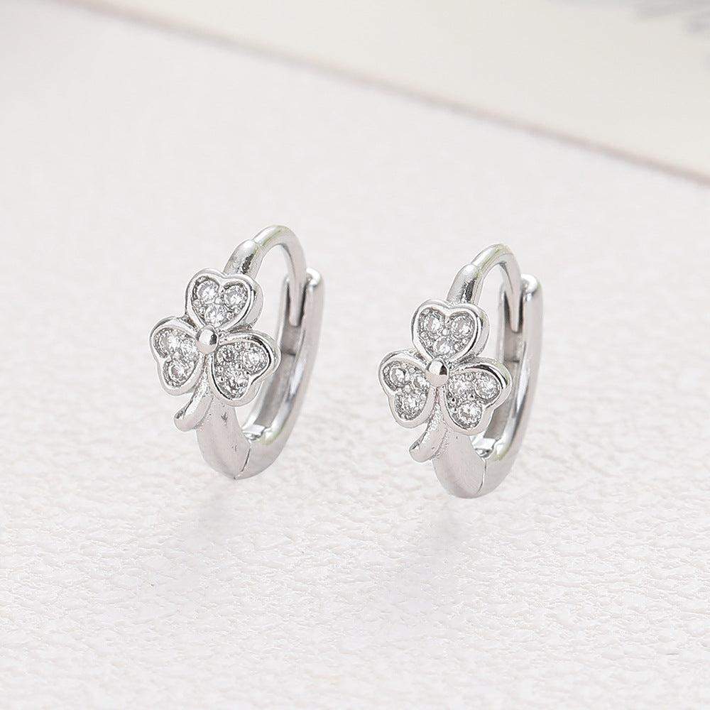 Women's Clover Zircon Trendy Korean Minimalist Commuter Fresh Summer Rings