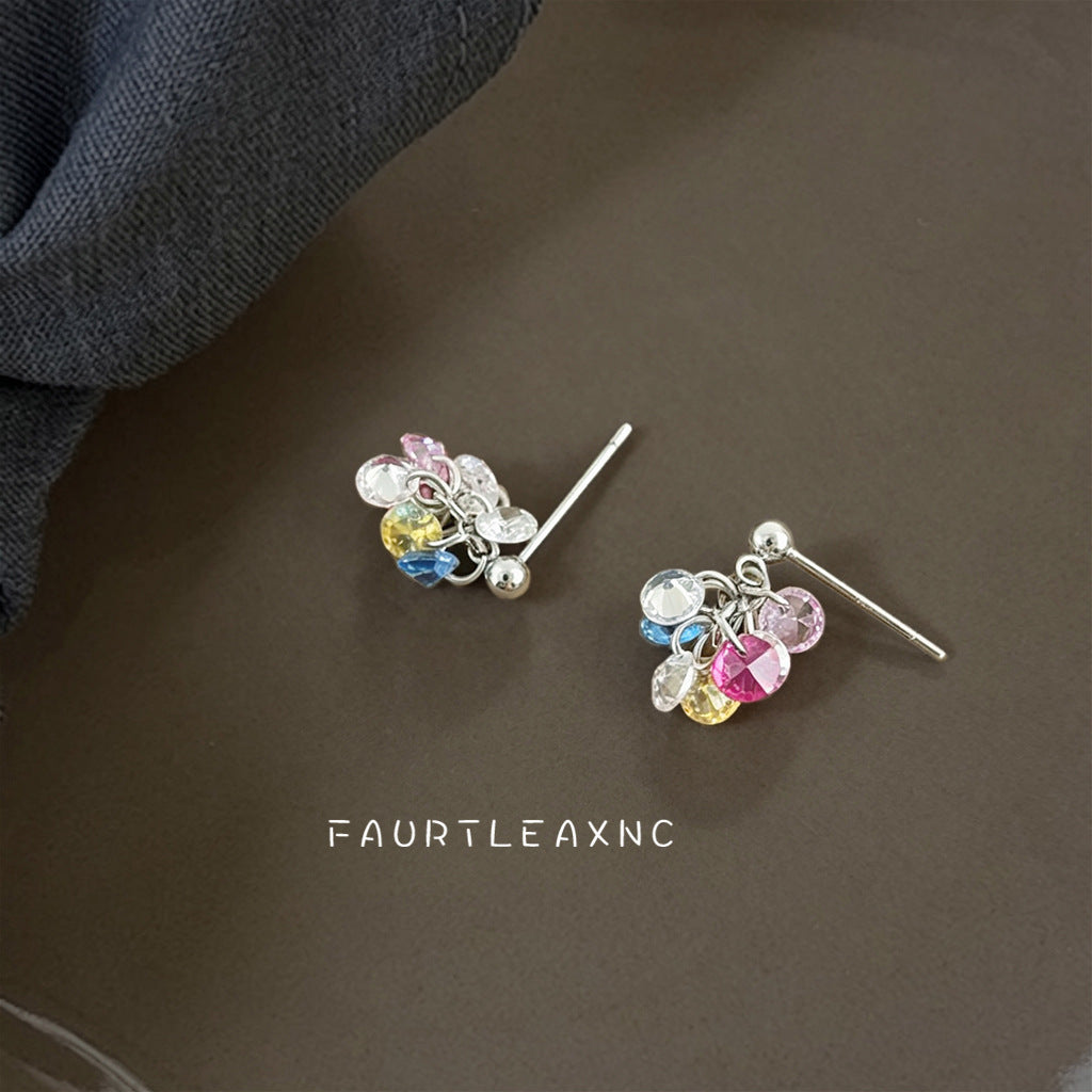Sweet Colorful Zircon Fimbrilla Handmade Design Personality Rings