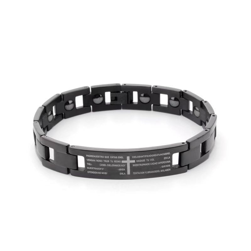 Men's Trendy Single Simple Titanium Steel Vintage Jewelry Bracelets