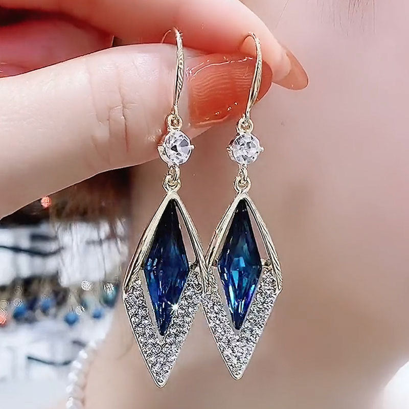 Women's Crystal Ear Clip Diamond-shaped Elegant High-grade For Affordable Rings