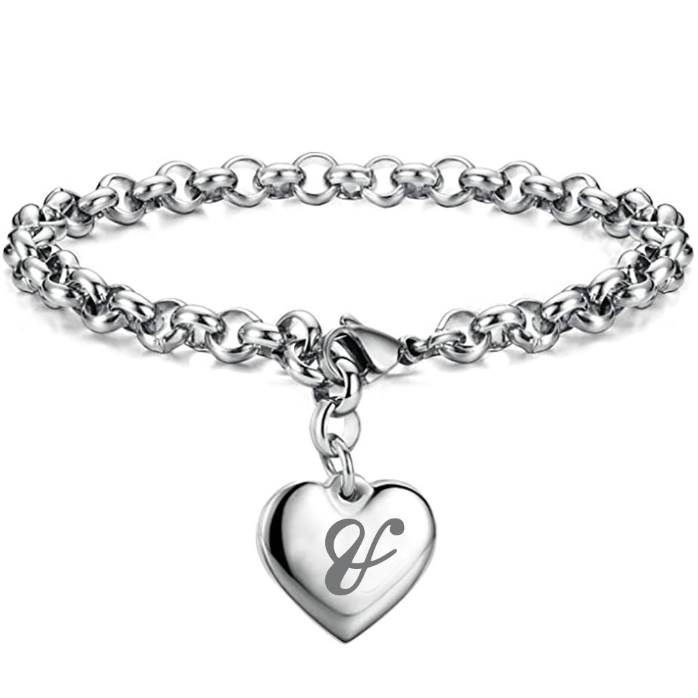 Letters Fashionable Lettering Titanium Steel Female Bracelets