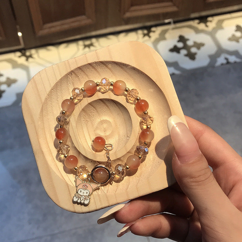 Bracelets cadeaux de dessin animé féminin en perles faites à la main en cristal