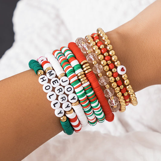 Letters Contrast Color Quantity Suit Creative Bracelets