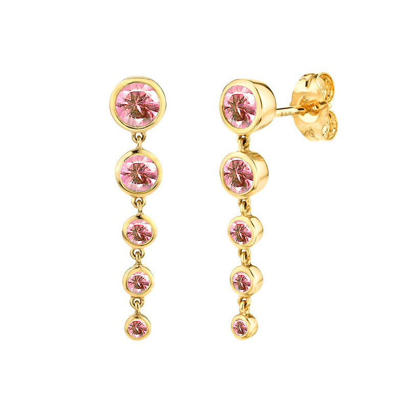 Sier Needle Tail Chain Rhinestone Creative Simple Zircon Stud Earrings
