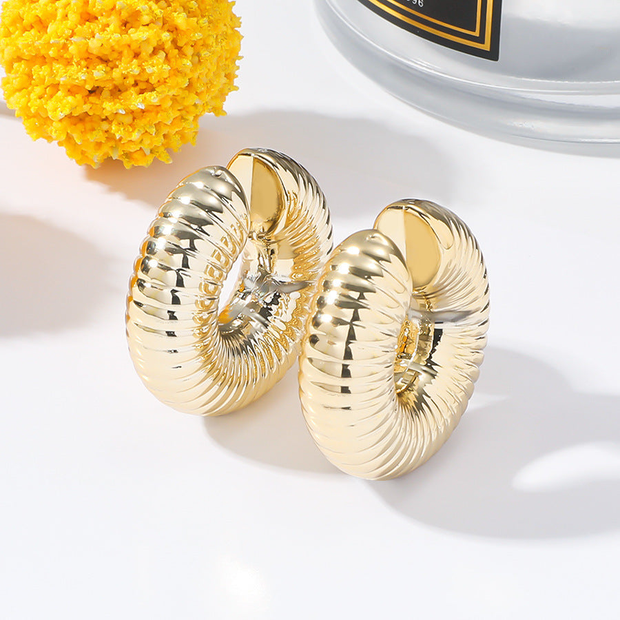 Fashion Glamorous Classic Large Sier Intestine Earrings