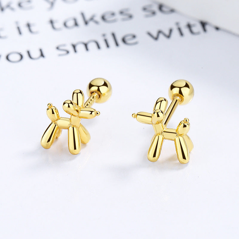 Balloon Dog Thread Female Sterling Sier Simple Personalized Earrings