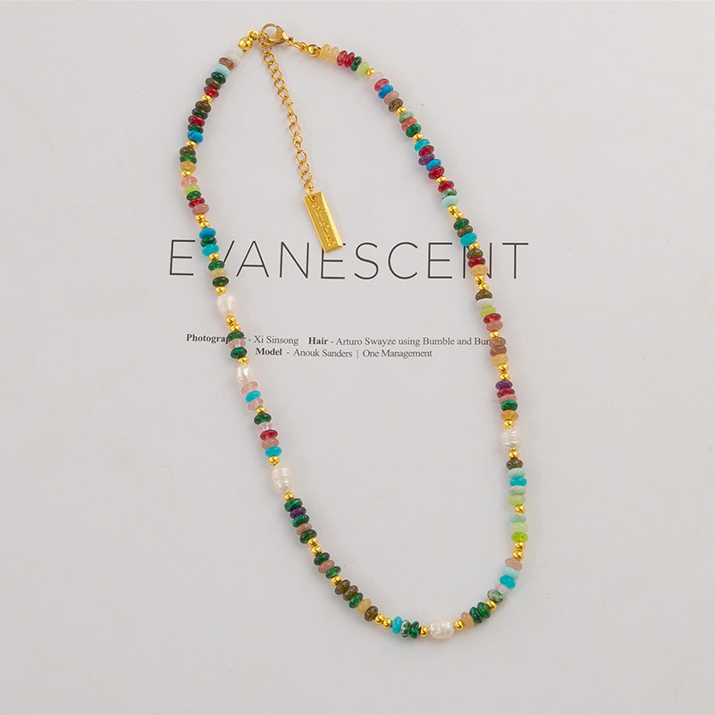 Women's Stone Colorful Pearl Glaze Dopamine Beaded Bracelets