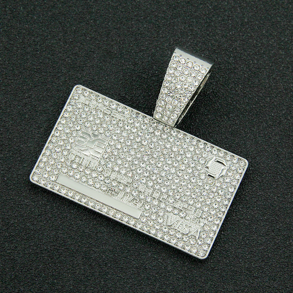 Men's Diamond Domineering Tag Pendant For Trendy Necklaces