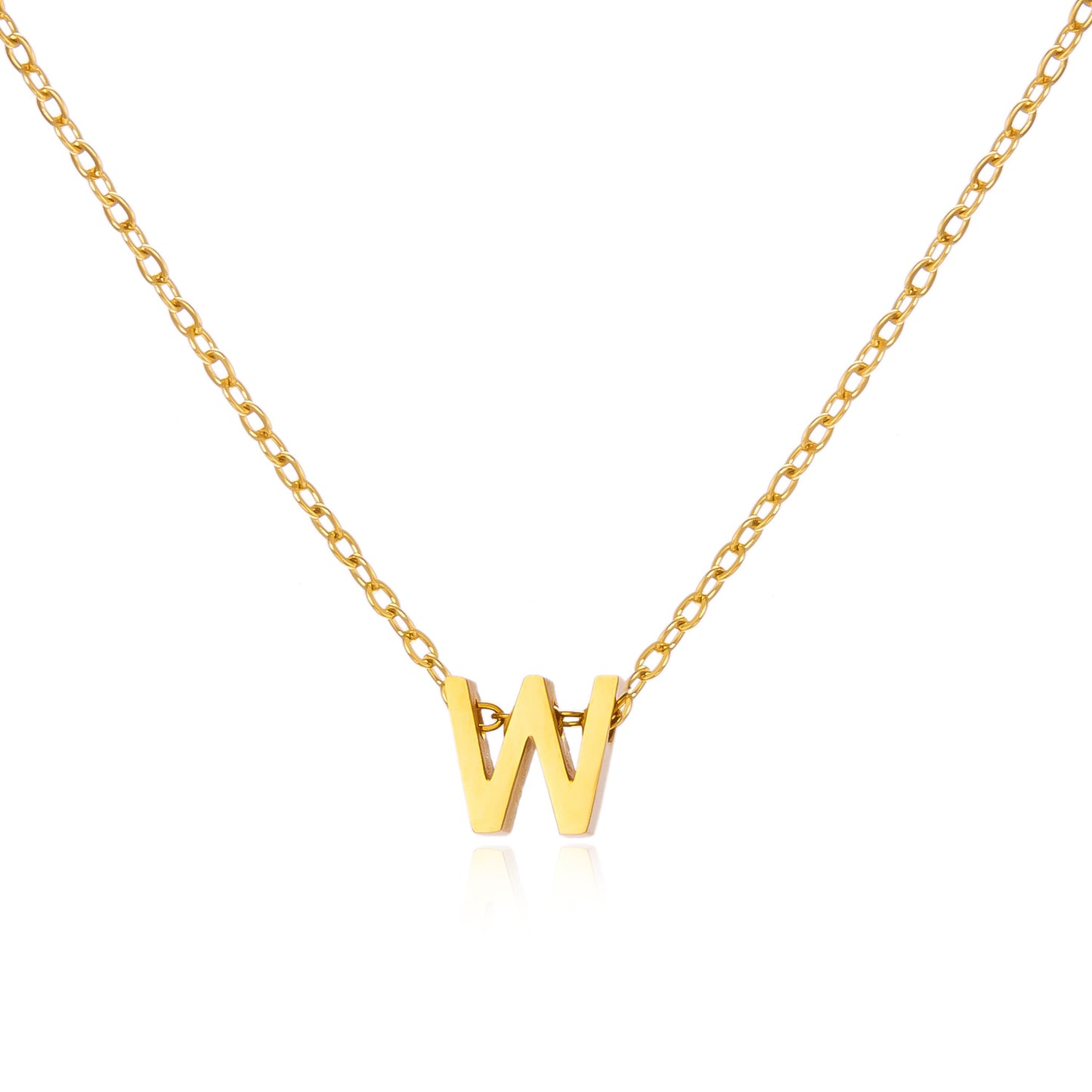 Letter Personalized Simple Stainless Steel Clavicle Pendants