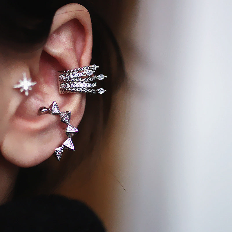 Willow Pointed Tapered Spiked Angel Wings Ear Clip