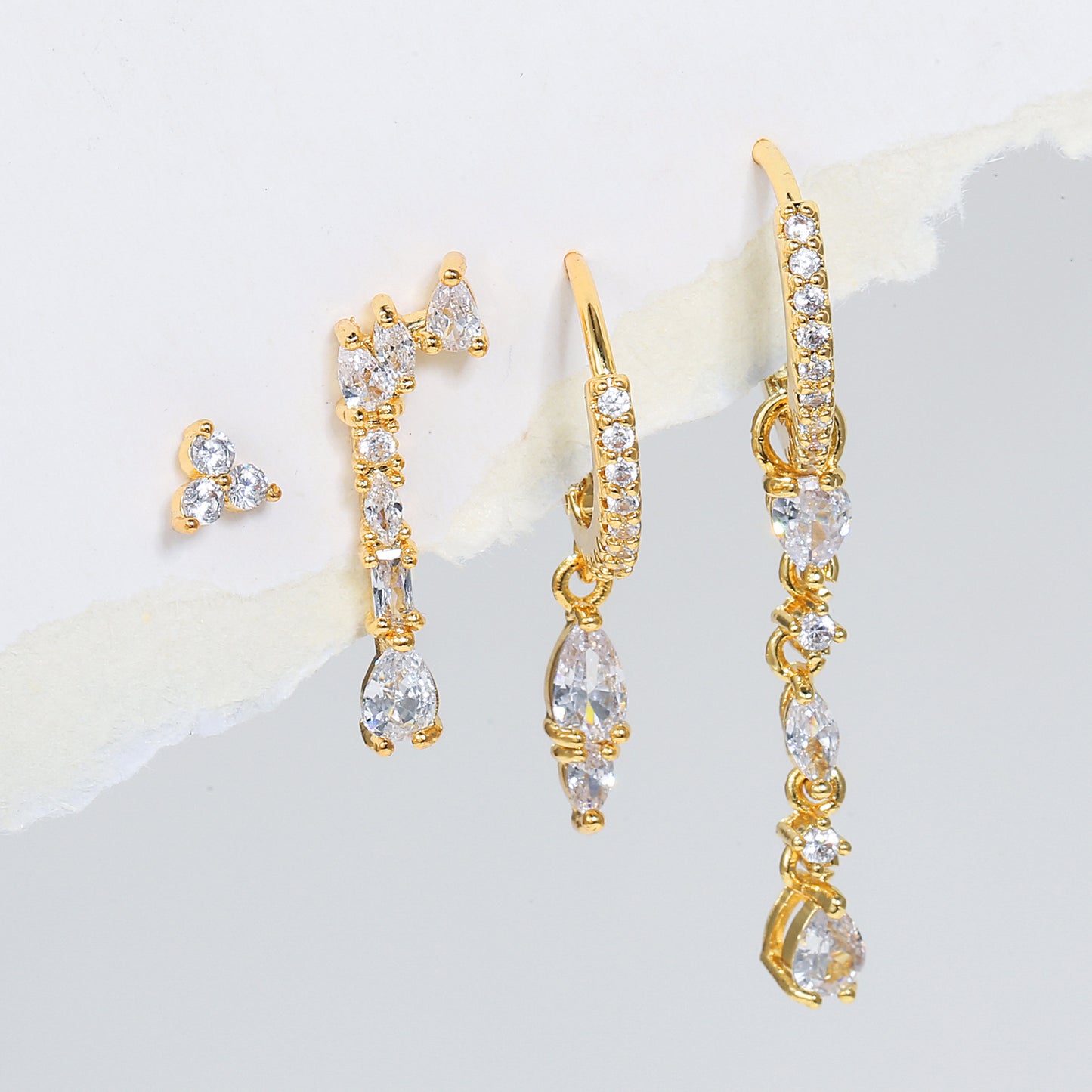 Trendy Suit Geometric Zircon Ear Ornament Earrings