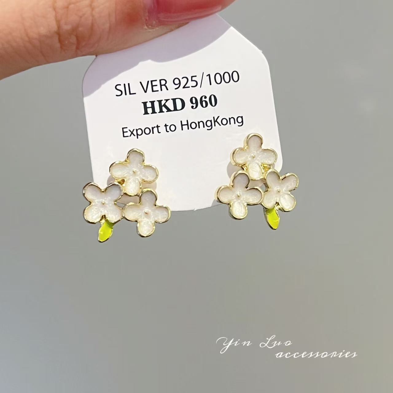 Glaze Flowers Female Sweet Gentle Temperament Earrings