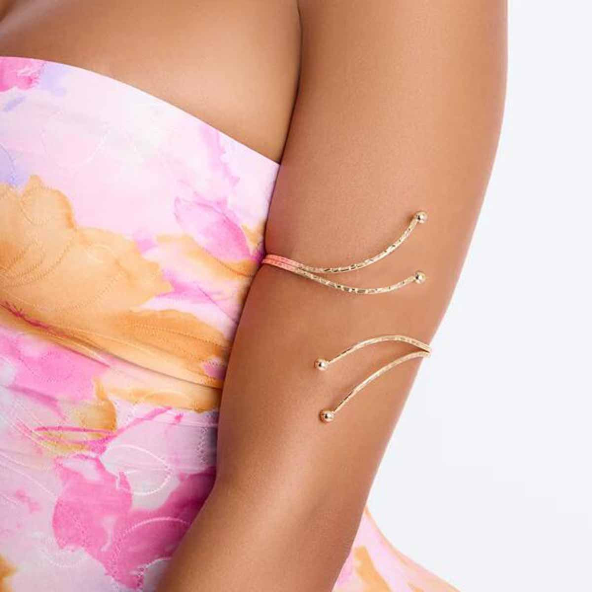 Water Drop Leaves Open Armband Exaggerated Personalized Line Metal Bracelet