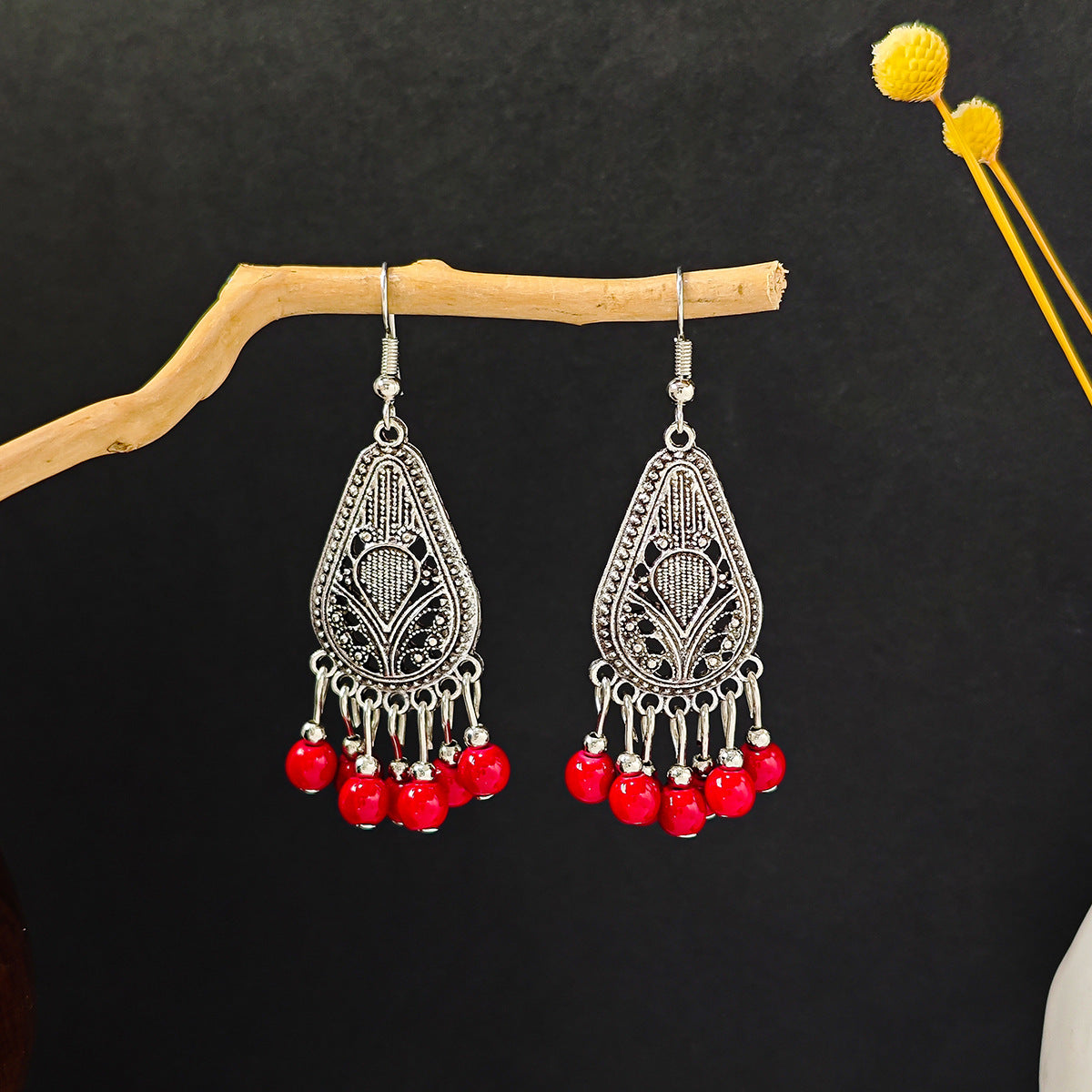 Bohemian Ethnic Style Ear Long Tassel Metal Fashion Earrings